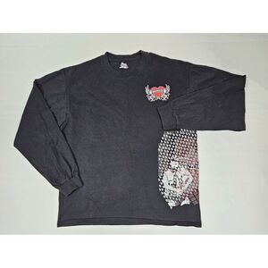 Monmouth T-Shirt Mens Large. Heart Logo‎ Black Long Sleeve Tee.